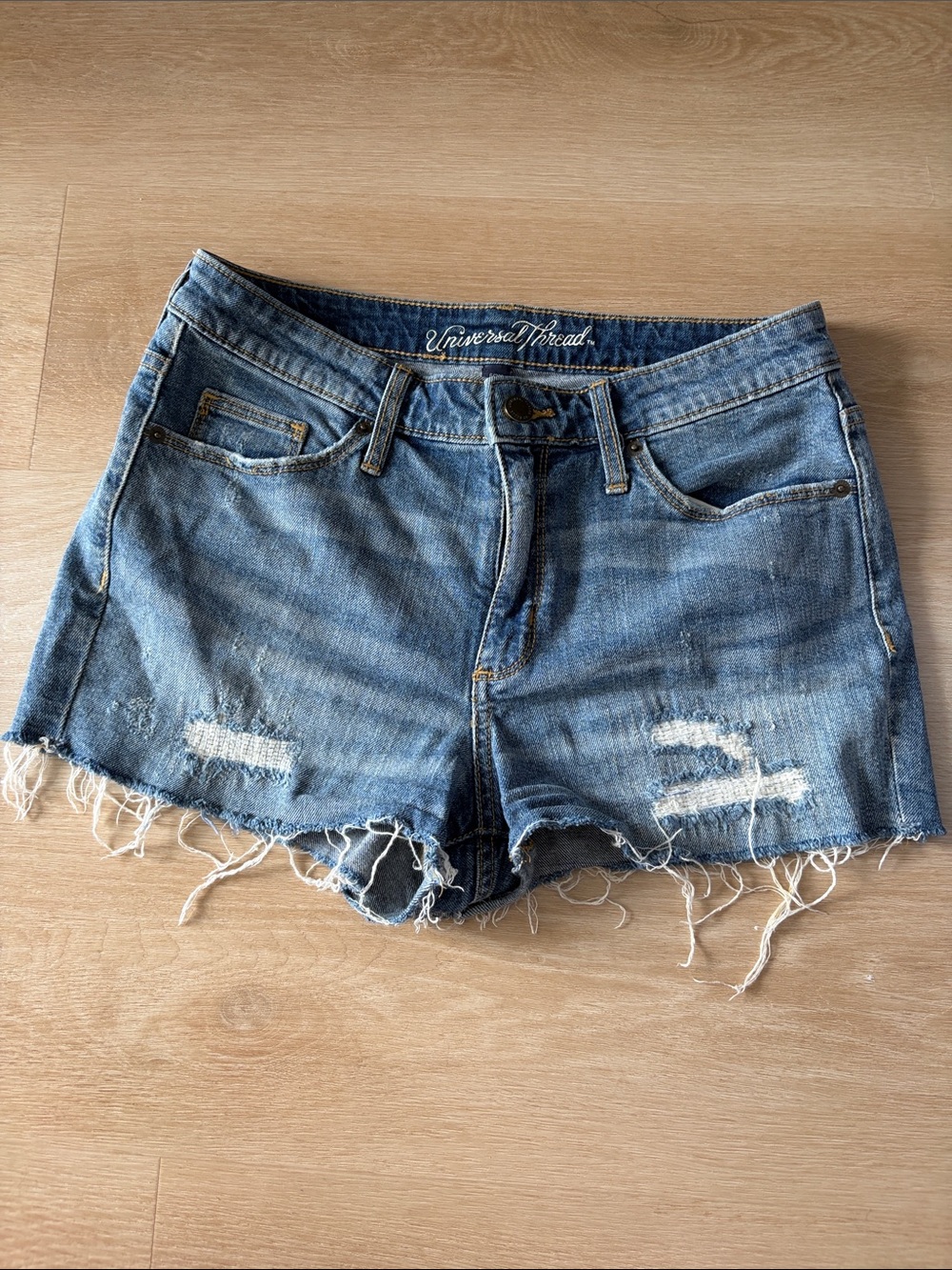Universal Thread Frayed Blue Denim Jean Shorts